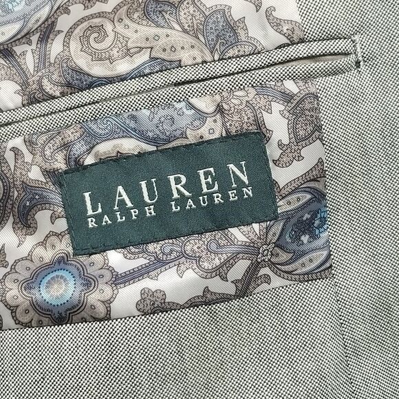 Lauren Ralph Lauren 42L Blazer Sport Coat Jacket 2 Button Gray Basic Business - Picture 4 of 9